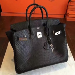 Replica Hermes Black Beige Crocodile Leather Birkin 30 Palladium Hardware Bag
