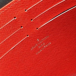 Replica Louis Vuitton Navy Blue Leather Red Trim Pochette Voyage MM