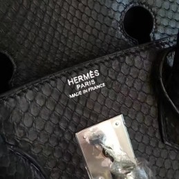 Replica Hermes Black Beige Crocodile Leather Birkin 30 Palladium Hardware Bag