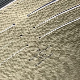 Replica Louis Vuitton Gray Leather White Trim Pochette Voyage MM