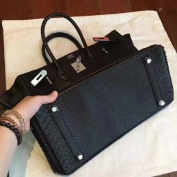 Replica Hermes Black Beige Crocodile Leather Birkin 30 Palladium Hardware Bag