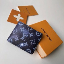 Replica Louis Vuitton Blue Monogram Alpha Multiple Wallet