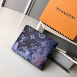 Replica Louis Vuitton Blue Monogram Alpha Multiple Wallet