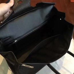 Replica Hermes Black Beige Crocodile Leather Birkin 30 Palladium Hardware Bag