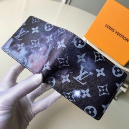 Replica Louis Vuitton Blue Monogram Alpha Multiple Wallet
