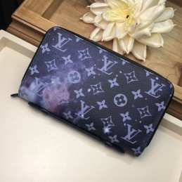 Replica Louis Vuitton Purple Monogram Galaxy Alpha Zippy Organizer Wallet