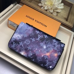 Replica Louis Vuitton Purple Monogram Galaxy Alpha Zippy Organizer Wallet