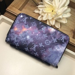 Replica Louis Vuitton Purple Monogram Galaxy Alpha Zippy Organizer Wallet