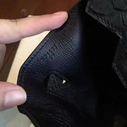 Replica Hermes Black Beige Crocodile Leather Birkin 30 Palladium Hardware Bag