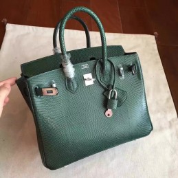 Replica Hermes Green Crocodile Leather Birkin 30 Palladium Hardware Bag