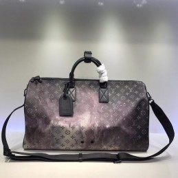 Replica Louis Vuitton Brown Monogram Galaxy Alpha Reversible Keepall Bandouliere 50