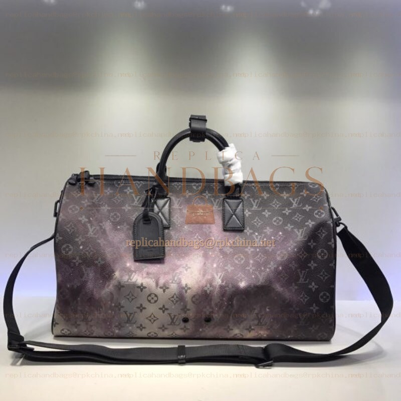 Replica Louis Vuitton Brown Monogram Galaxy Alpha Reversible Keepall Bandouliere 50