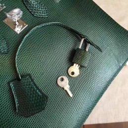 Replica Hermes Green Crocodile Leather Birkin 30 Palladium Hardware Bag