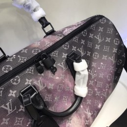 Replica Louis Vuitton Brown Monogram Galaxy Alpha Reversible Keepall Bandouliere 50