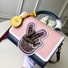 Replica Louis Vuitton Pink Navy Graphic Patch Twist MM
