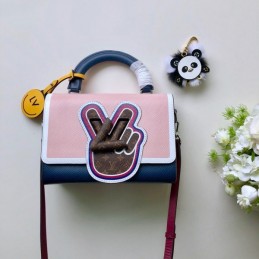 Replica Louis Vuitton Pink Navy Graphic Patch Twist MM
