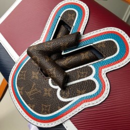 Replica Louis Vuitton Burgundy Navy Graphic Patch Twist MM