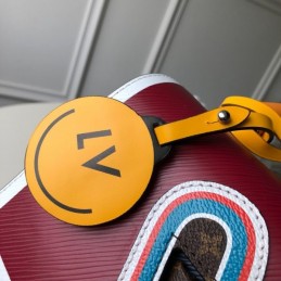 Replica Louis Vuitton Burgundy Navy Graphic Patch Twist MM