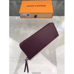 Replica Louis Vuitton Burgundy Textured Clemence Wallet