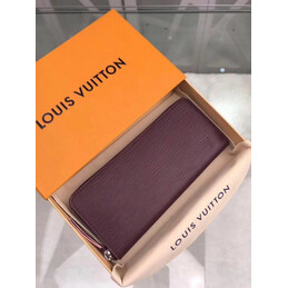 Replica Louis Vuitton Burgundy Textured Clemence Wallet