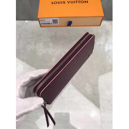 Replica Louis Vuitton Burgundy Textured Clemence Wallet