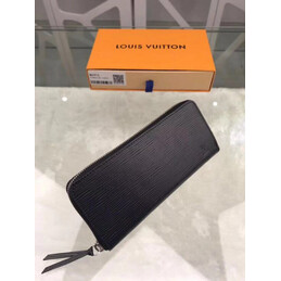 Replica Louis Vuitton Black Textured Clemence Wallet