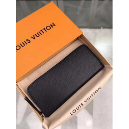 Replica Louis Vuitton Black Textured Clemence Wallet