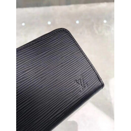 Replica Louis Vuitton Black Textured Clemence Wallet