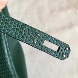 Replica Hermes Green Crocodile Leather Birkin 30 Palladium Hardware Bag