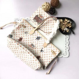 Replica Louis Vuitton Red Cat Print Neverfull MM