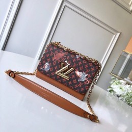 Replica Louis Vuitton Brown Monogram Floral Chain Twist MM