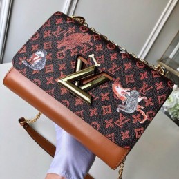 Replica Louis Vuitton Brown Monogram Floral Chain Twist MM