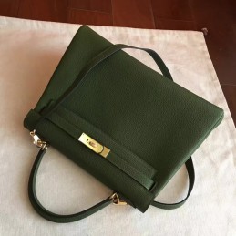 Replica Hermes Olive Green Kelly 32 Gold Hardware Bag