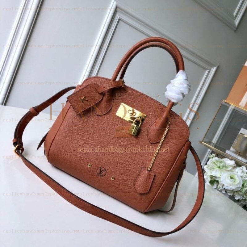 Replica Louis Vuitton Brown Textured Milla PM