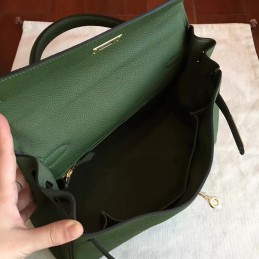 Replica Hermes Olive Green Kelly 32 Gold Hardware Bag