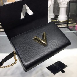 Replica Louis Vuitton Black Gold Studded Twist MM