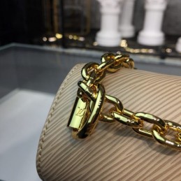 Replica Louis Vuitton Beige Gold Studded Twist MM