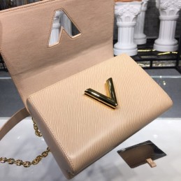 Replica Louis Vuitton Beige Gold Studded Twist MM