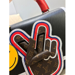 Replica Louis Vuitton Black Pink Graphic Patch Twist MM