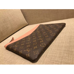 Replica Louis Vuitton Brown Monogram Pink Trim Daily Pouch