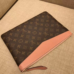 Replica Louis Vuitton Brown Monogram Pink Trim Daily Pouch