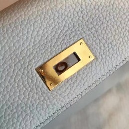 Replica Hermes Light Gray Kelly 28 Smooth Leather Gold Hardware Bag