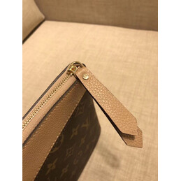Replica Louis Vuitton Brown Monogram Beige Trim Daily Pouch