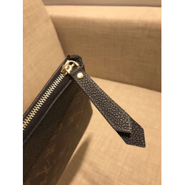 Replica Louis Vuitton Brown Monogram Black Trim Daily Pouch