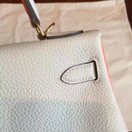 Replica Hermes Light Gray Kelly 28 Smooth Leather Gold Hardware Bag