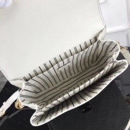 Replica Louis Vuitton White Black Trim Metis Pochette