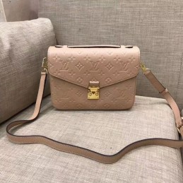 Replica Louis Vuitton Taupe Embossed Monogram Metis Pochette