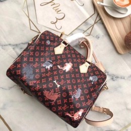 Replica Louis Vuitton Brown Monogram Red White Graphic Speedy 30
