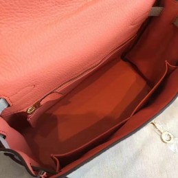 Replica Hermes Light Gray Kelly 28 Smooth Leather Gold Hardware Bag