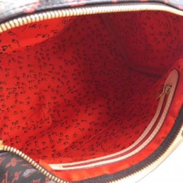Replica Louis Vuitton Brown Monogram Red White Graphic Speedy 30